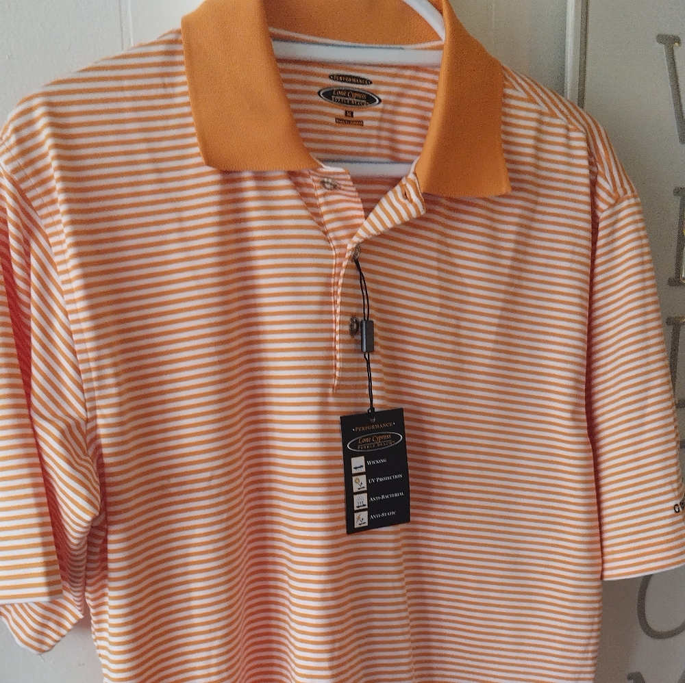 Lone Cypress Pebble Beach short sleeve Performance 🧡 and white NWT beautiful sh